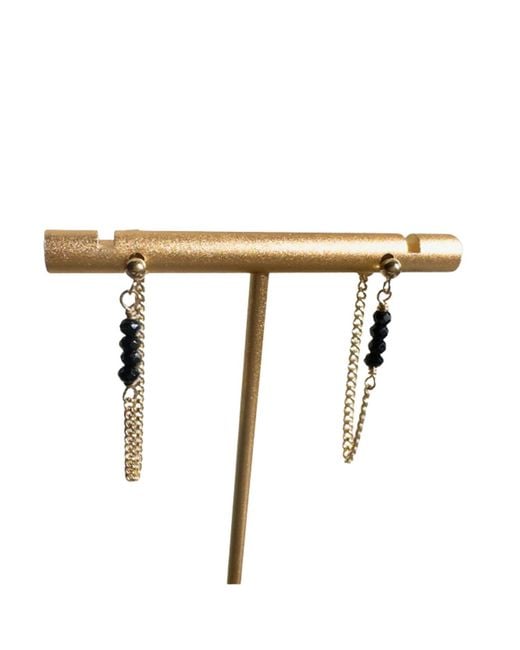 Rachel Nathan Metallic Post: Spinel & Chain Earrings