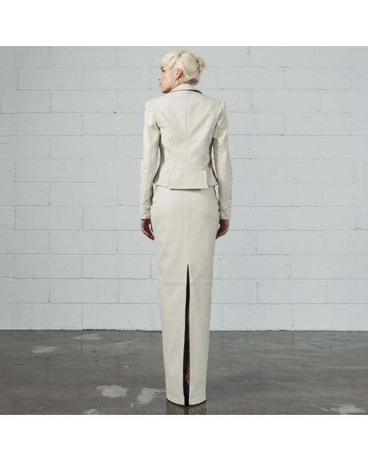 Vestiaire d'un Oiseau Libre White Neutrals / Leather Maxi Skirt
