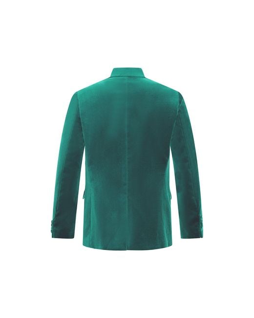 Beatrice von Tresckow Green Sage Mughal Velvet Jacket for men