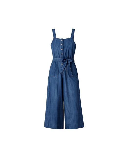 Yumi' Blue Chambray Button Through Jumpsuit