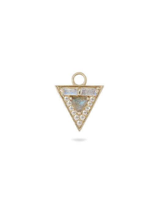 Zohreh White Limited Edition Diamond & Labradorite Triangle Earring Charm 9K