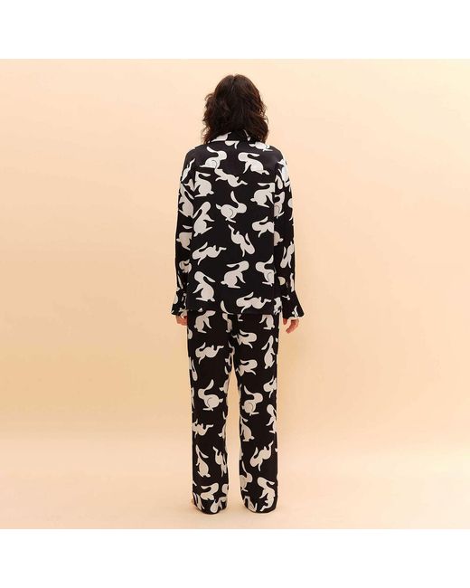 Silkinc Black Rabbit Silk Pajamas Set