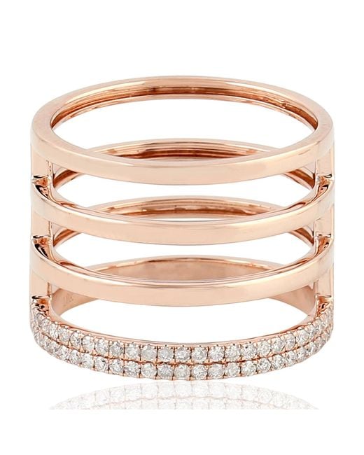 Artisan Metallic Rose Diamond Multi-Band Ring