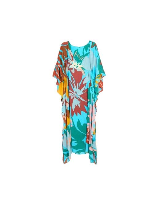 Saachi Blue Polychromatic Flowery Kaftan