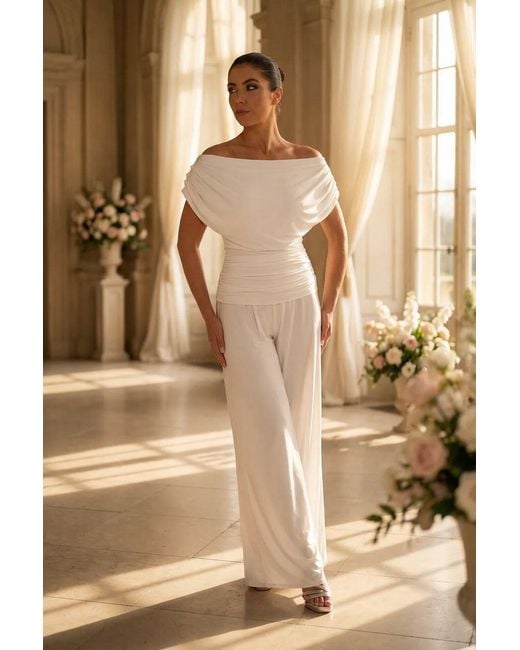 Atom Label White Neutrals Carbon Jumpsuit