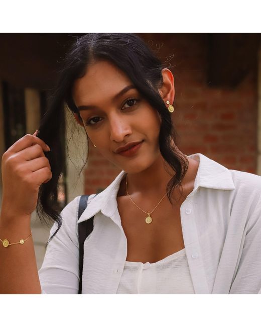 Luna Charles Metallic Alba Sun Coin Necklace