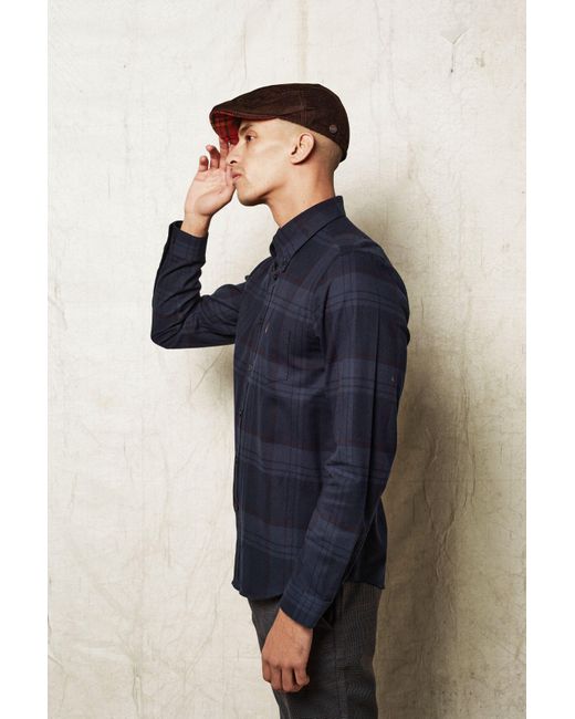 Dasmarca Hats Brown Dylan Italian Cord Flat Cap for men