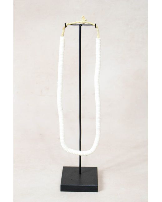 Botanical Boys White Handcrafted Ostrich Eggshell Heishi Necklace