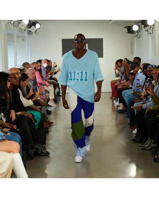 Chuks Collins Blue Luka Pants for men