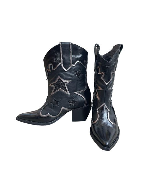 Any Old Iron Blue Rodeho Leather Boots