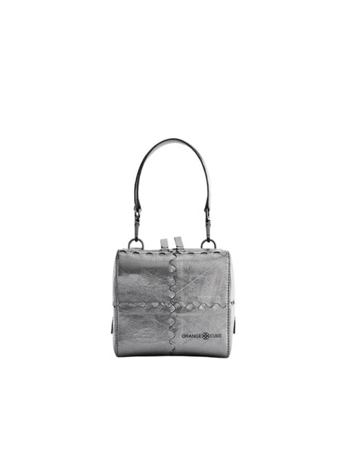 Orange Cube Gray Mosaic Cube Mini Bag