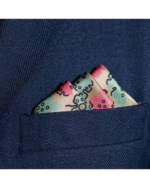 Otway & Orford Multicolor 'Motif' Geometric Silk Pocket Square for men