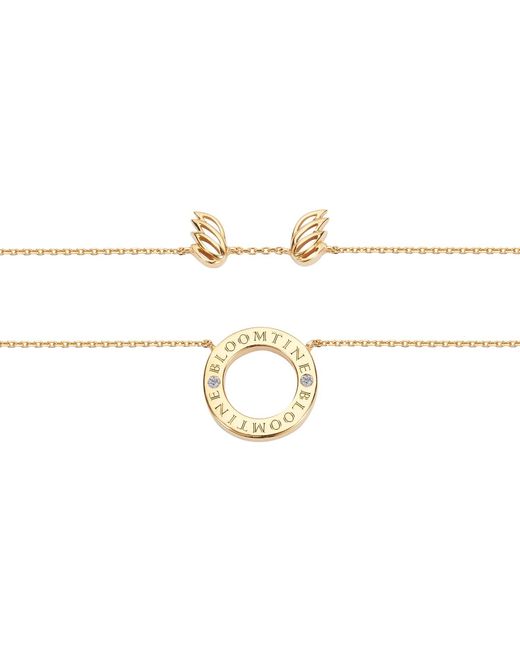 BLOOMTINE | Earth Angel HQ Metallic Mini Halo Wings Diamond Vermeil Angel Necklace