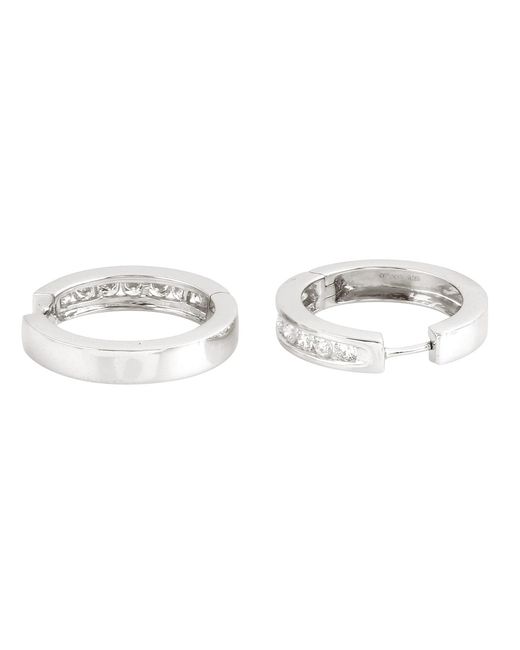 Artisan Metallic 18K Channel Set Diamond Hoop Earrings
