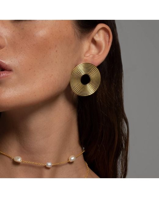 Lavani Jewels Metallic Miami Round Earrings