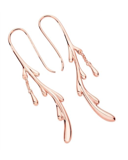 Lucy Quartermaine Metallic Shepherds Crook Dripping Earrings