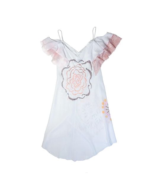 Acid Cat Neutrals Kitty Love Dress in White | Lyst UK