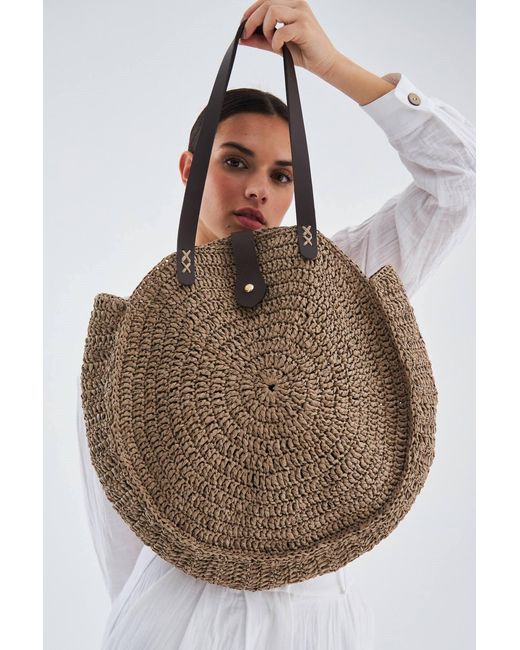 Peraluna Brown Kai Bag Hand Knitted Shoulder Bag
