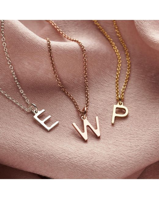 Posh Totty Designs Metallic Rose Gold Plated Letter Initial Necklace