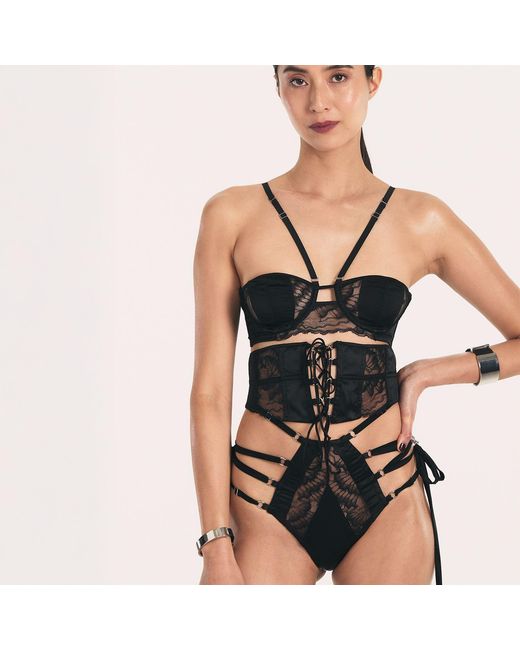 Lunatic Femme Black Butterfly Waist Cincher-Corset-Collar-Bandeau