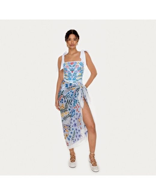 Jessie Zhao New York Blue Beach Sarong Wrap