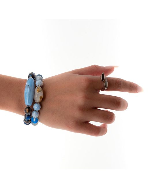 Ebru Jewelry Blue Ocean Inner Peace Bracelet Set