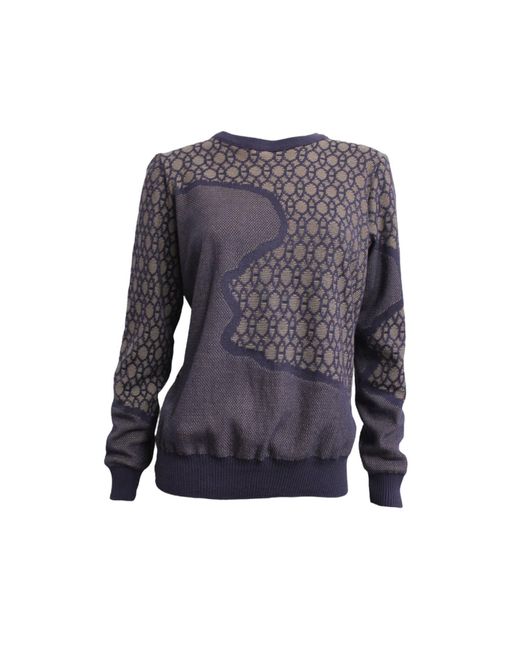 Maria Aristidou Blue Neutrals Ravine Round Neckline Sweater