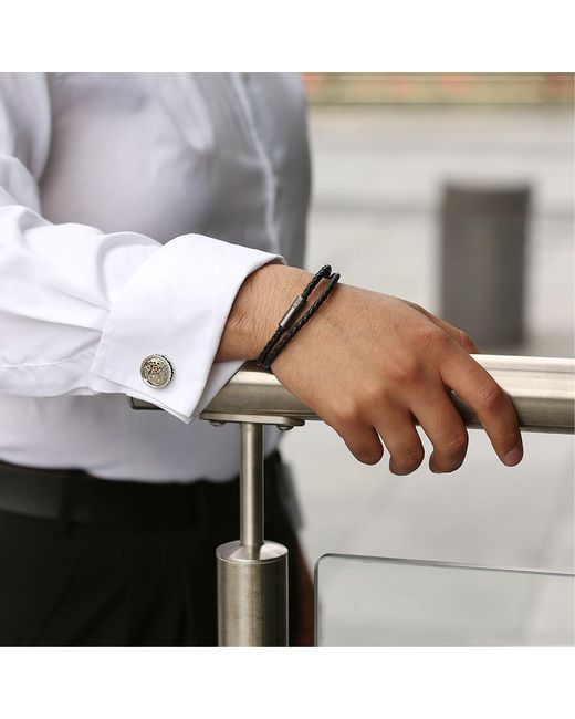 Tateossian Metallic Round Skeleton Gear Static Cufflinks With Enamel for men