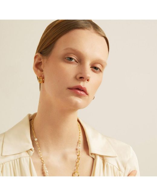 Cote Cache Metallic Spiral Hoop Earrings