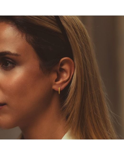 Spero London Metallic Sterling Textured Pebble Hoops