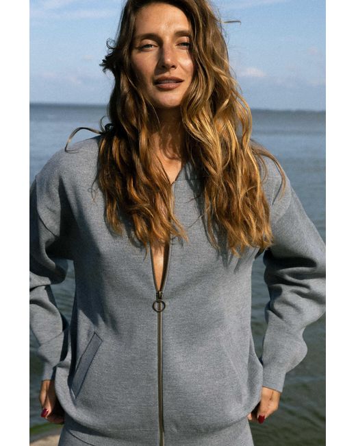 SALANIDA Gray Onda 100% Merino Bomber Jacket Light