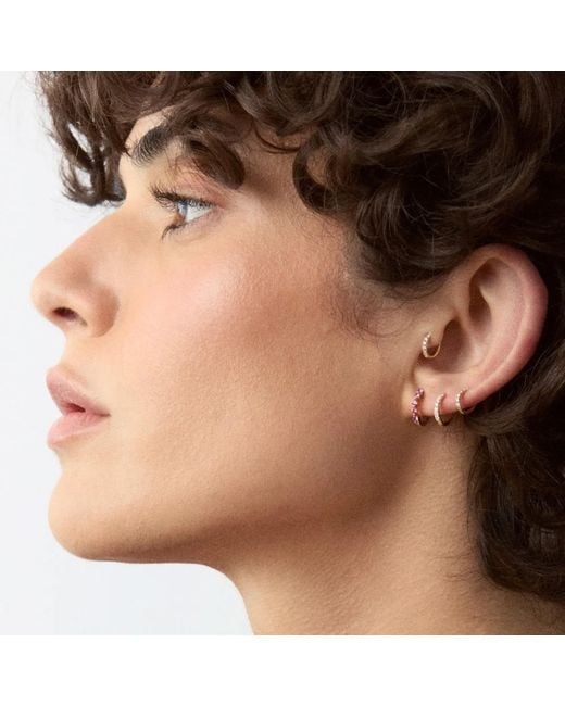Dinny Hall Pink Shuga Mini Sapphire Huggie Hoops