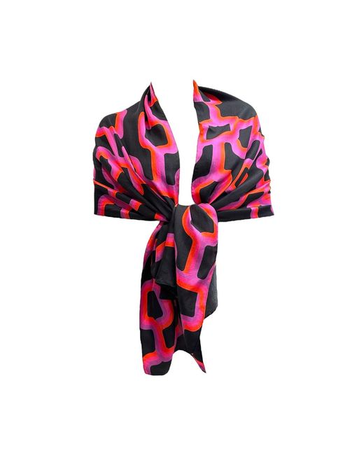 Julia Clancey Pink Link Silk Scarf