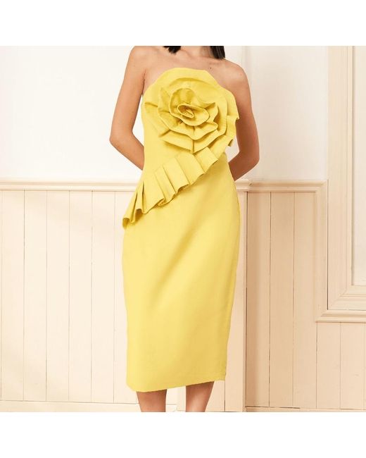 Yumi Kim Yellow Rio Chartreuse Linen Dress
