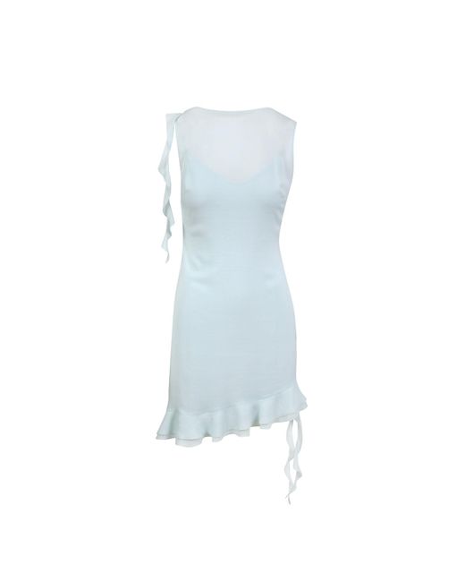 House of Ika Blue Asymmetric Flow Viscose Dress