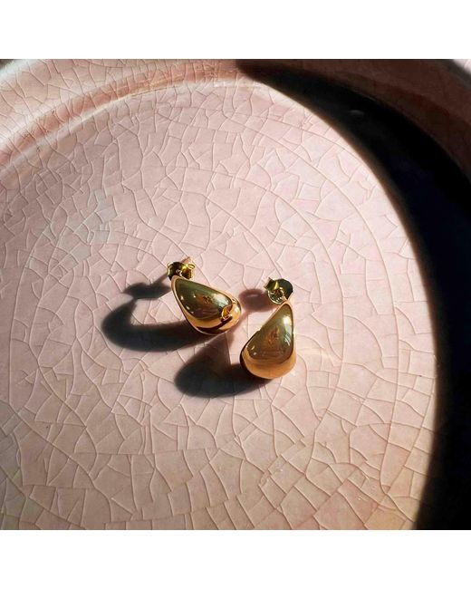 Muru Metallic Tear Drop Statement Studs