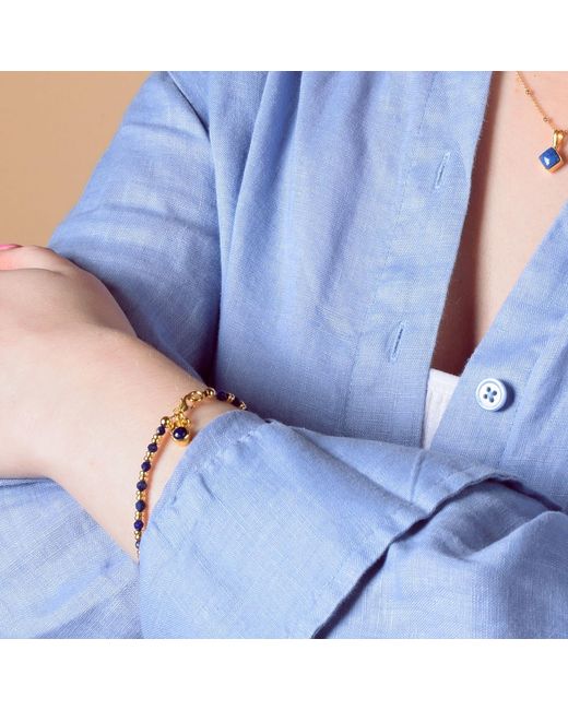 Nellou Jewellery Brown Linear July Birthstone Bracelet Carnelian Plated Sterling