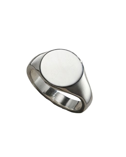 Posh Totty Designs White Sterling Silver Mens Circle Signet Ring for men