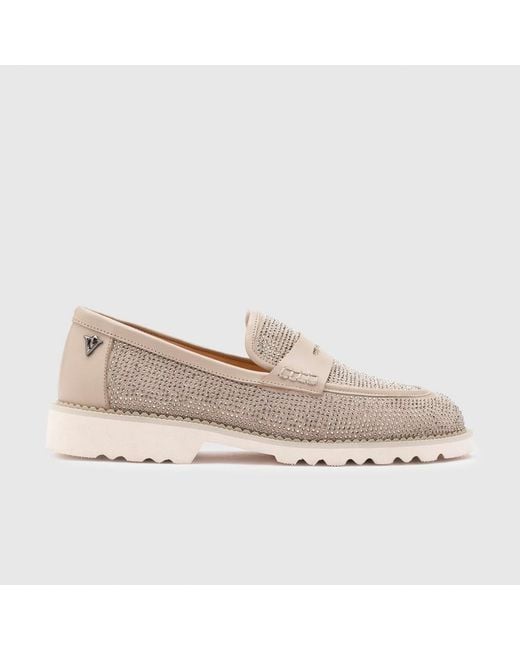 Ilvi Pink Neutrals Ekala Mink Suede Leather Loafer With Stones