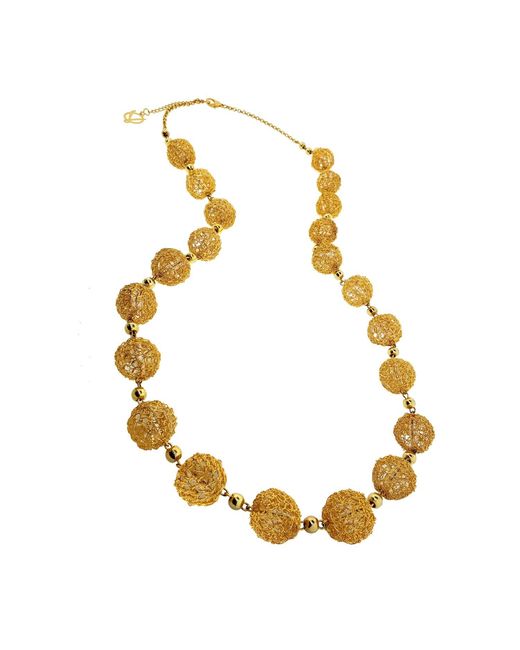 Lavish by Tricia Milaneze Metallic All Spheres Handmade Necklace