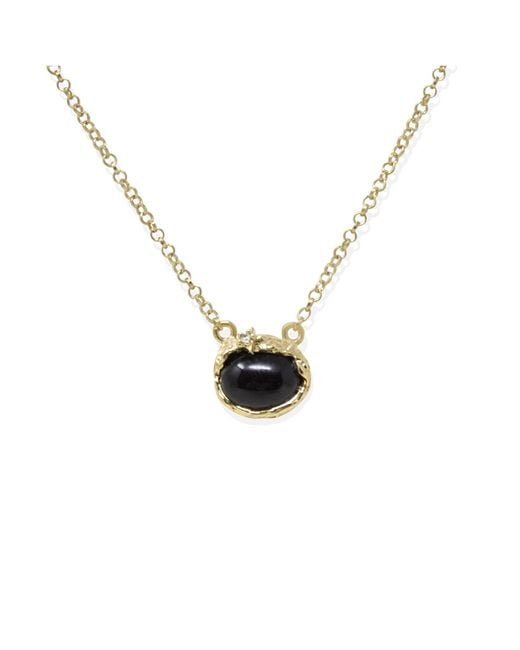 Vintouch Italy Metallic Ad Astra-Plated Onyx Necklace