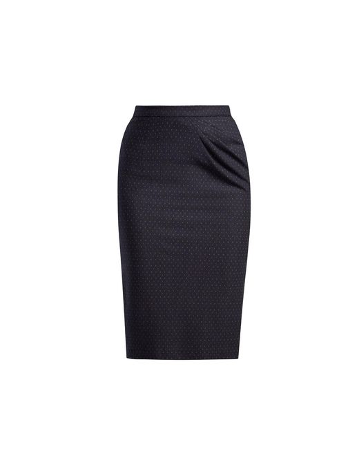 Rumour London Blue Hampstead Jacquard Jersey Tailored Pencil Skirt
