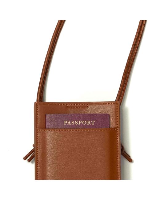 Naoa Brown Phone & Essentials Crossbody Bag Cognac