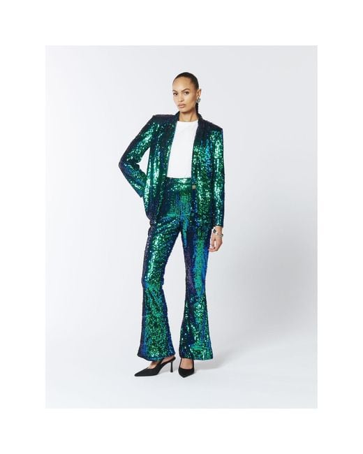 Sour Figs Green Iridescent Sequin Blazer