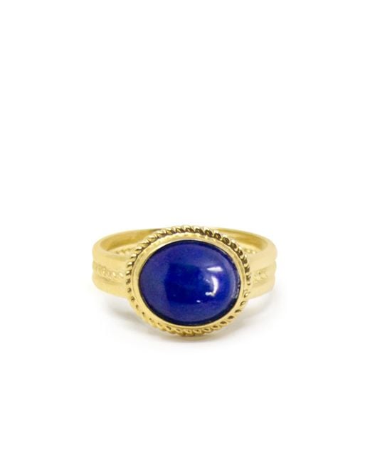 Vintouch Italy Blue Fascetta Gold-plated Lapis Ring