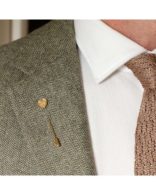 Lee Renee Metallic Wildflower Heart Tie Pin for men