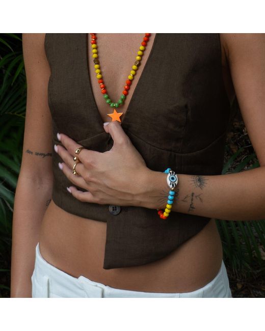 Ebru Jewelry Multicolor Endless Summer Colorful Star Beaded Necklace