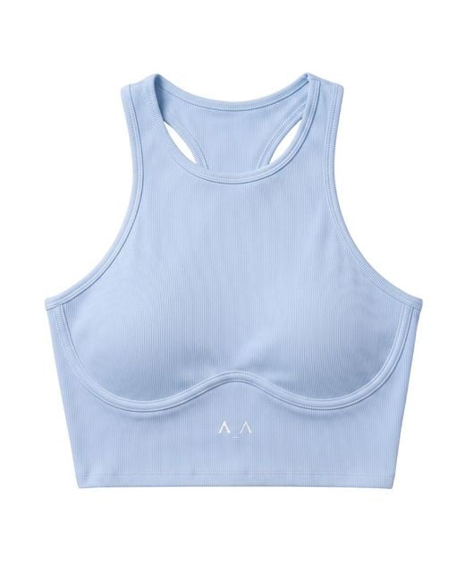 Altra Volta Blue Halter Ribbed Top