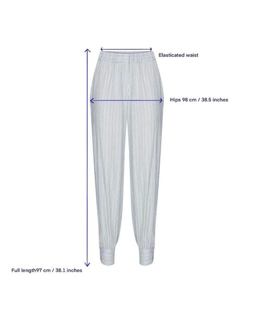 NAZLI CEREN Gray Maith Buttoned Cuffs Cotton Trousers