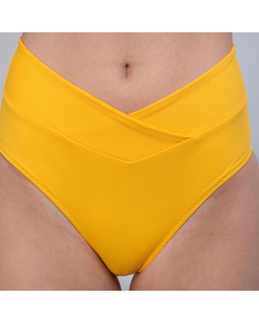 Aulala Paris Yellow Miss Bright Crossing High Waist Bikini Set